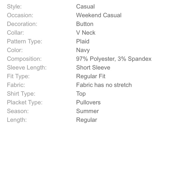 Buttoned V Neck Grid Top - NBW - Picture 3 of 7